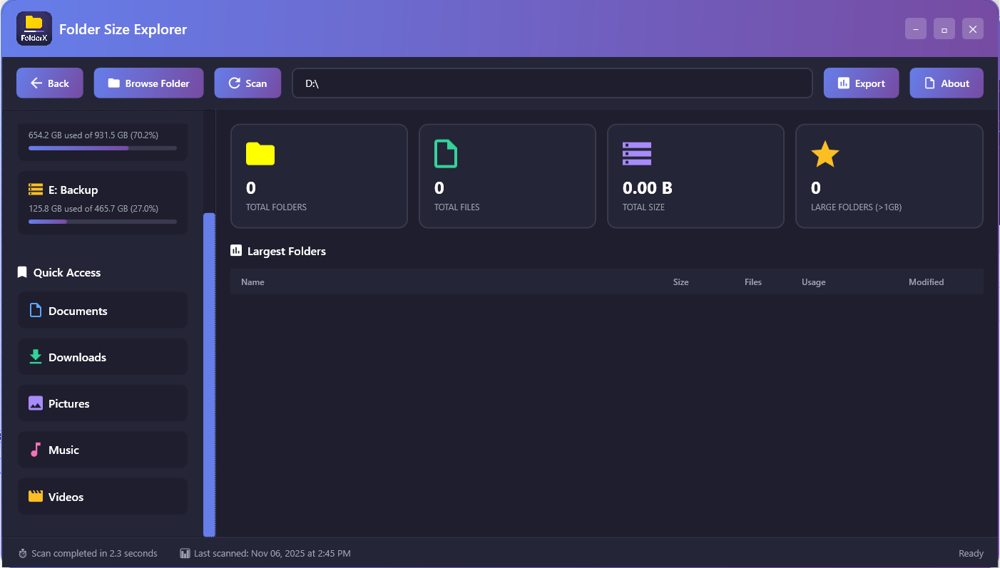 FolderX - Folder Size Explorer