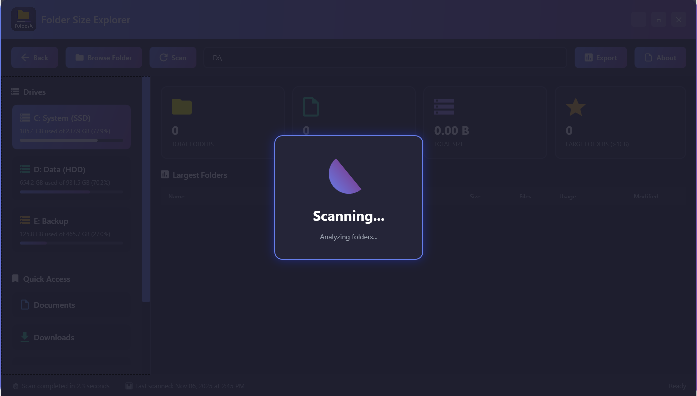 Folder Size Explorer Screenshot