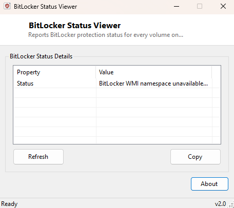 BitLocker Status Viewer main window