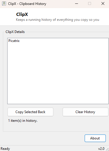 ClipX main window