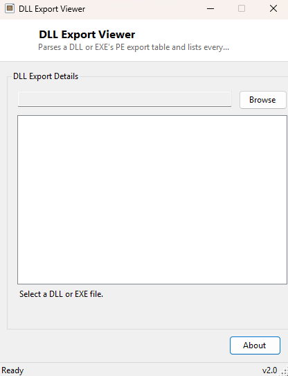 DLL Export Viewer main window