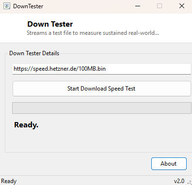 Down Tester main window