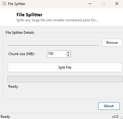 File Splitter main window