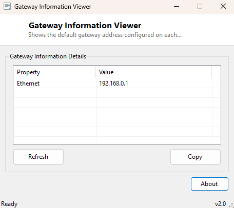 Gateway Information Viewer main window