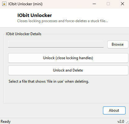 IObit Unlocker main window
