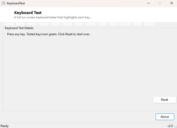 Keyboard Test main window