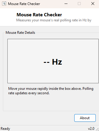 Mouse Rate Checker main window