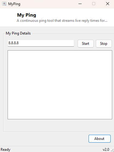 My Ping main window