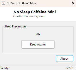 No Sleep Caffeine Mini main window