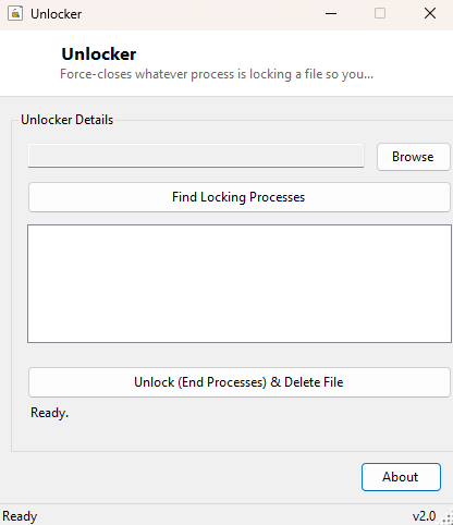 Unlocker main window