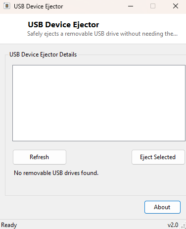 USB Device Ejector main window