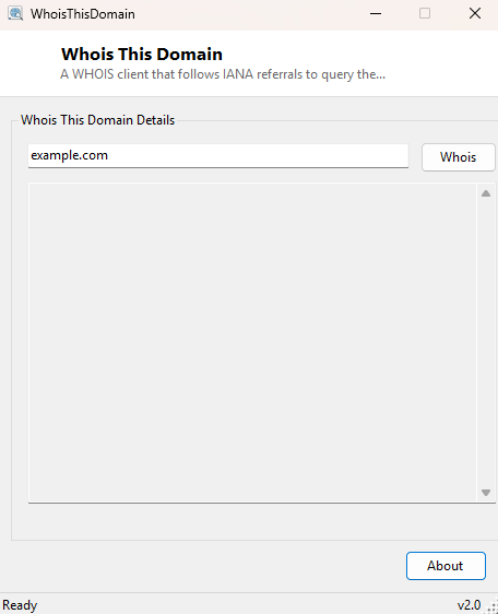 Whois This Domain main window