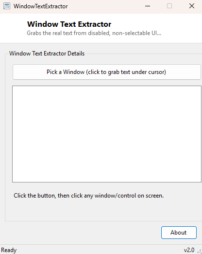 Window Text Extractor main window