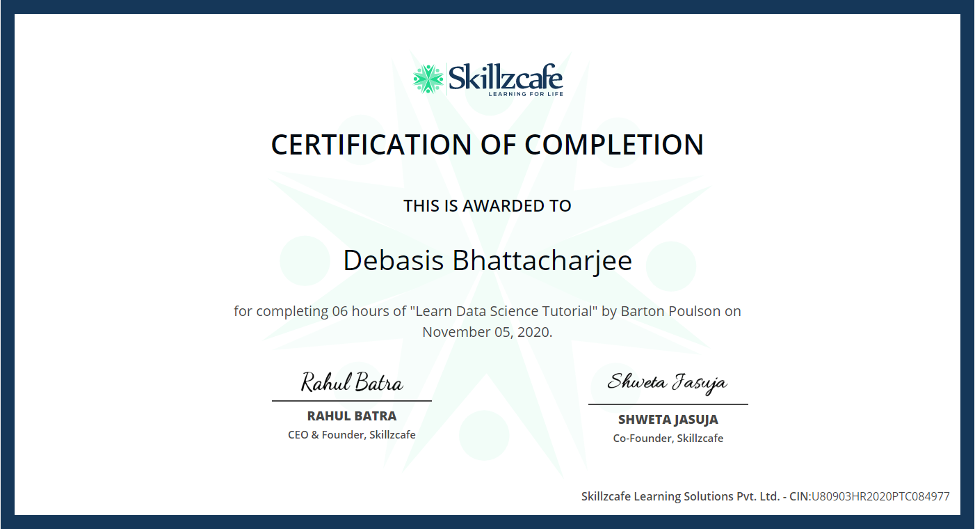 Data Science Certificate