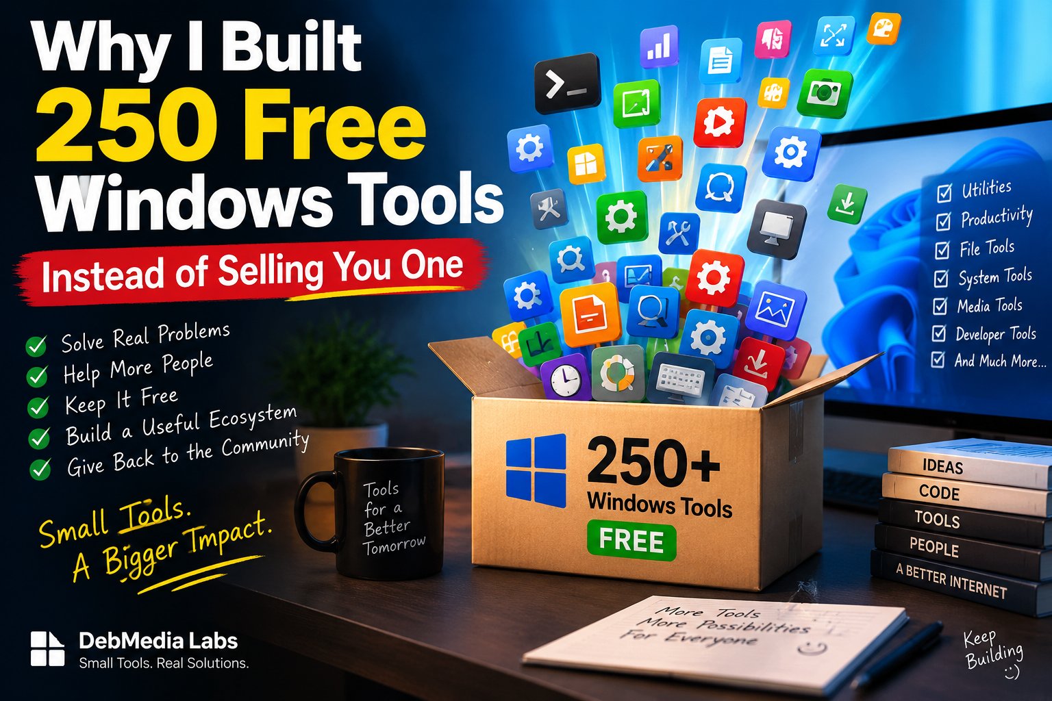 Why I Built 250 Free Windows Tools Instead of Selling You One