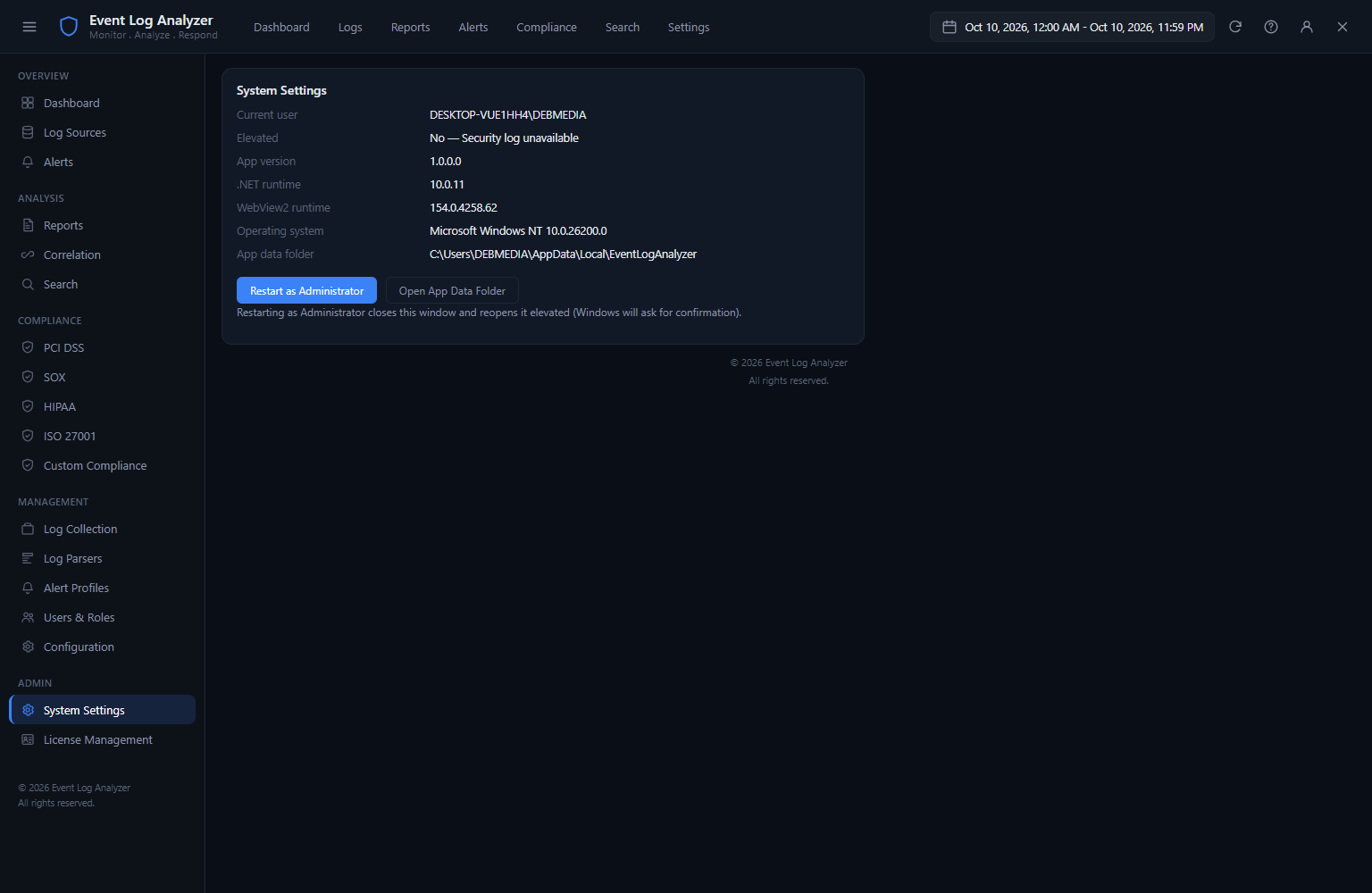 Event Log Analyzer advanced analysis view showing pattern detection results highlighting unusual sequences of events that may indicate security incidents