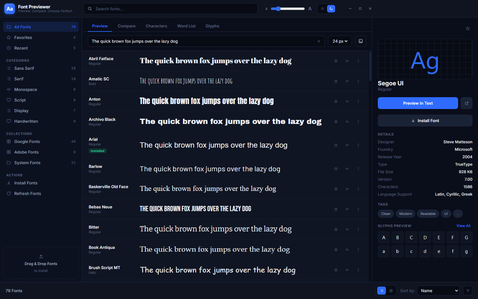 Font Previewer++