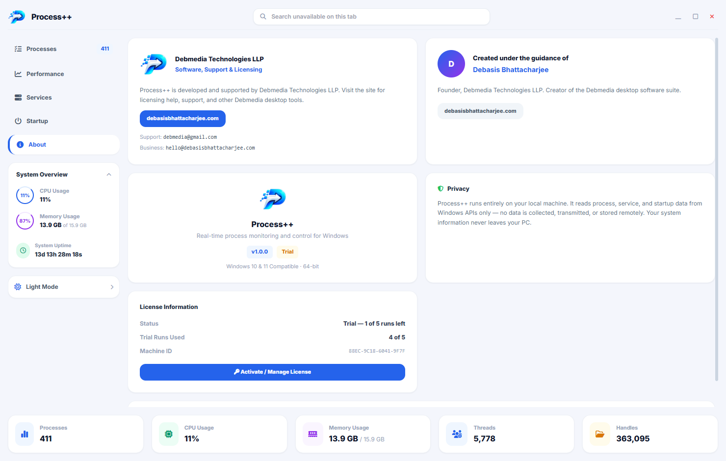 Processplusplus about screenshot