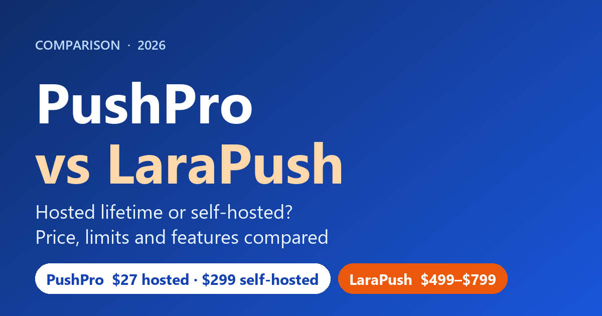 PushPro vs LaraPush (2026): Price, Limits and Who Each Fits